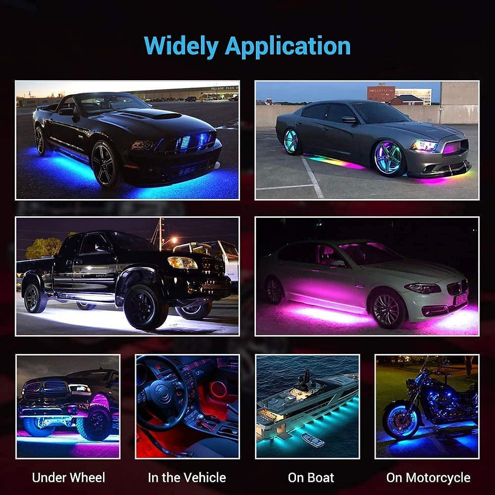 Thumbnail: GOWINSEE Double Row Car Underglow Lights Kit, RGB Exterior LED Neon Lights ..