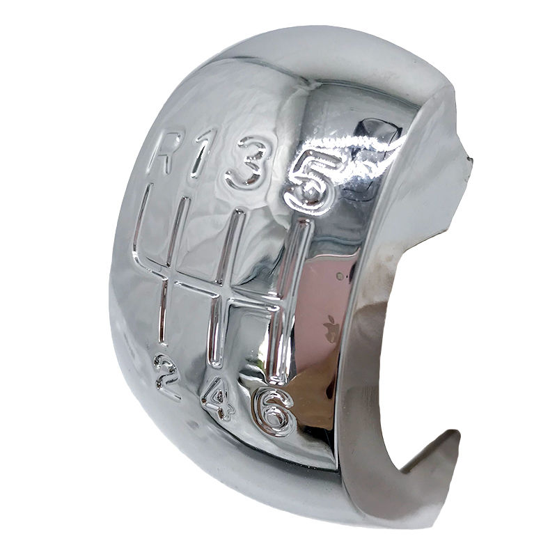 Thumbnail: 5 / 6 Speed Gear Shift Knob Stick Button Cap Cover Plastic Chrome Black Silver F