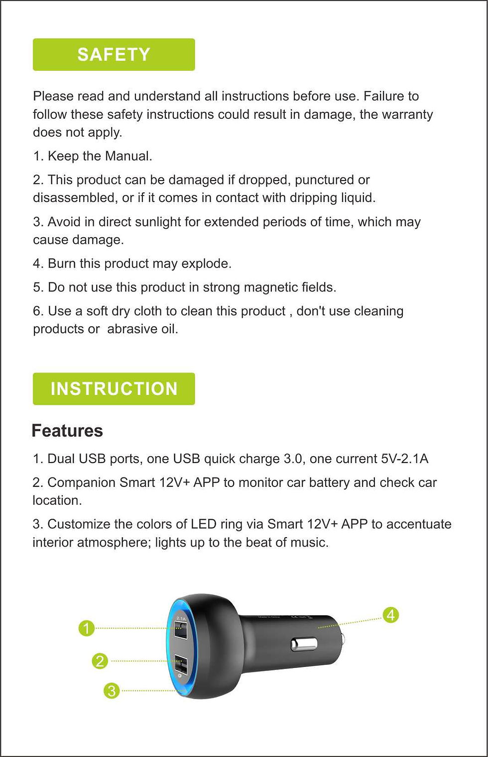 Thumbnail: Auto Drive Car Charger with APP Control, Dual Charging Ports, Parking Locat..