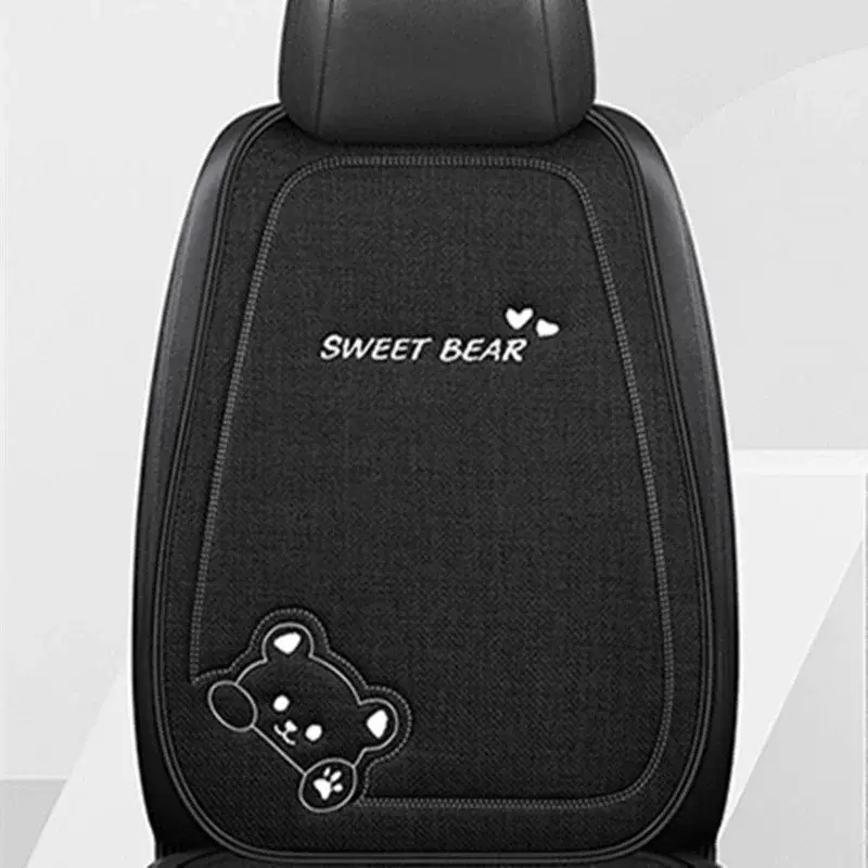 Thumbnail: Fashion Luxury Car Seat Cushion Linen Cartoon Bear Women's Cute Anti-slip Breath
