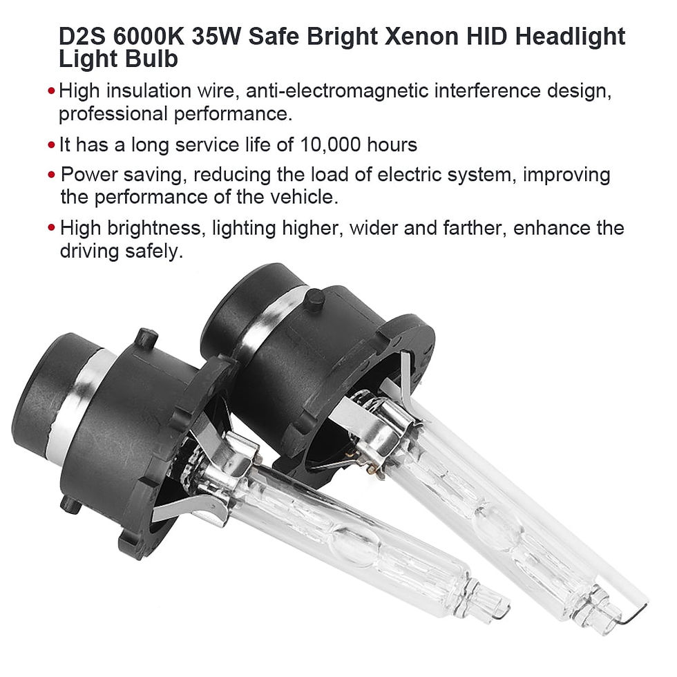 Thumbnail: 2pcs D2S 6000K 35W Car Replacement Safe Bright   Headlight Light Bulb