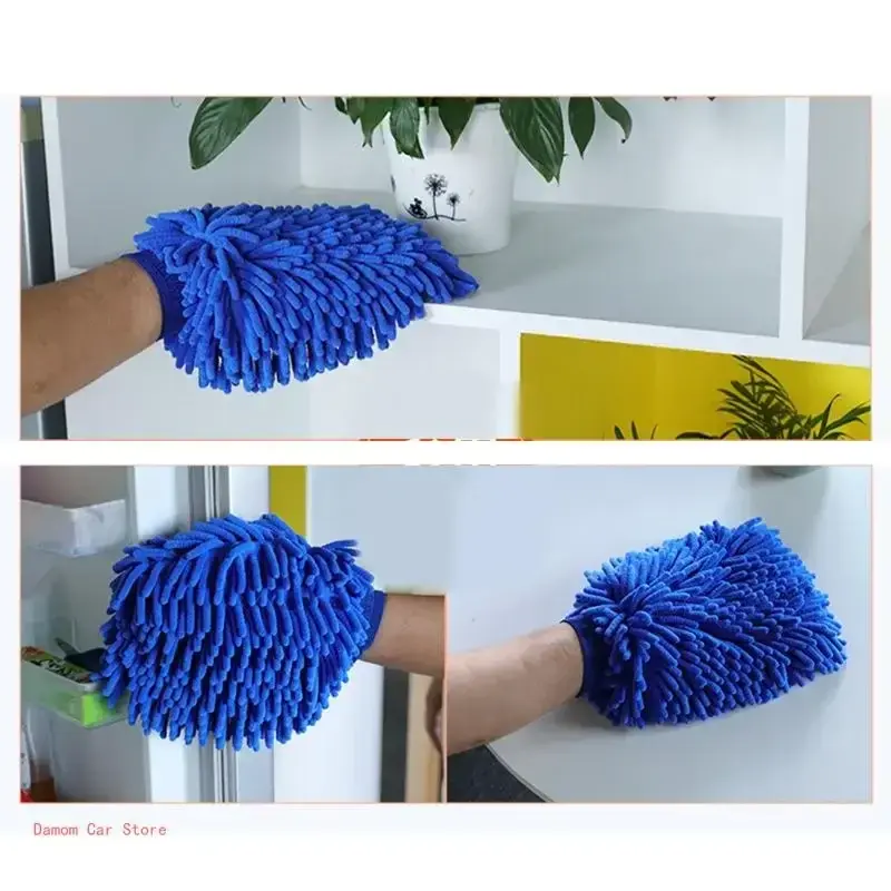Thumbnail: Car Wash Gloves Chenille Glove Plush Rags Thickened Double-sided Car Supplies Cl