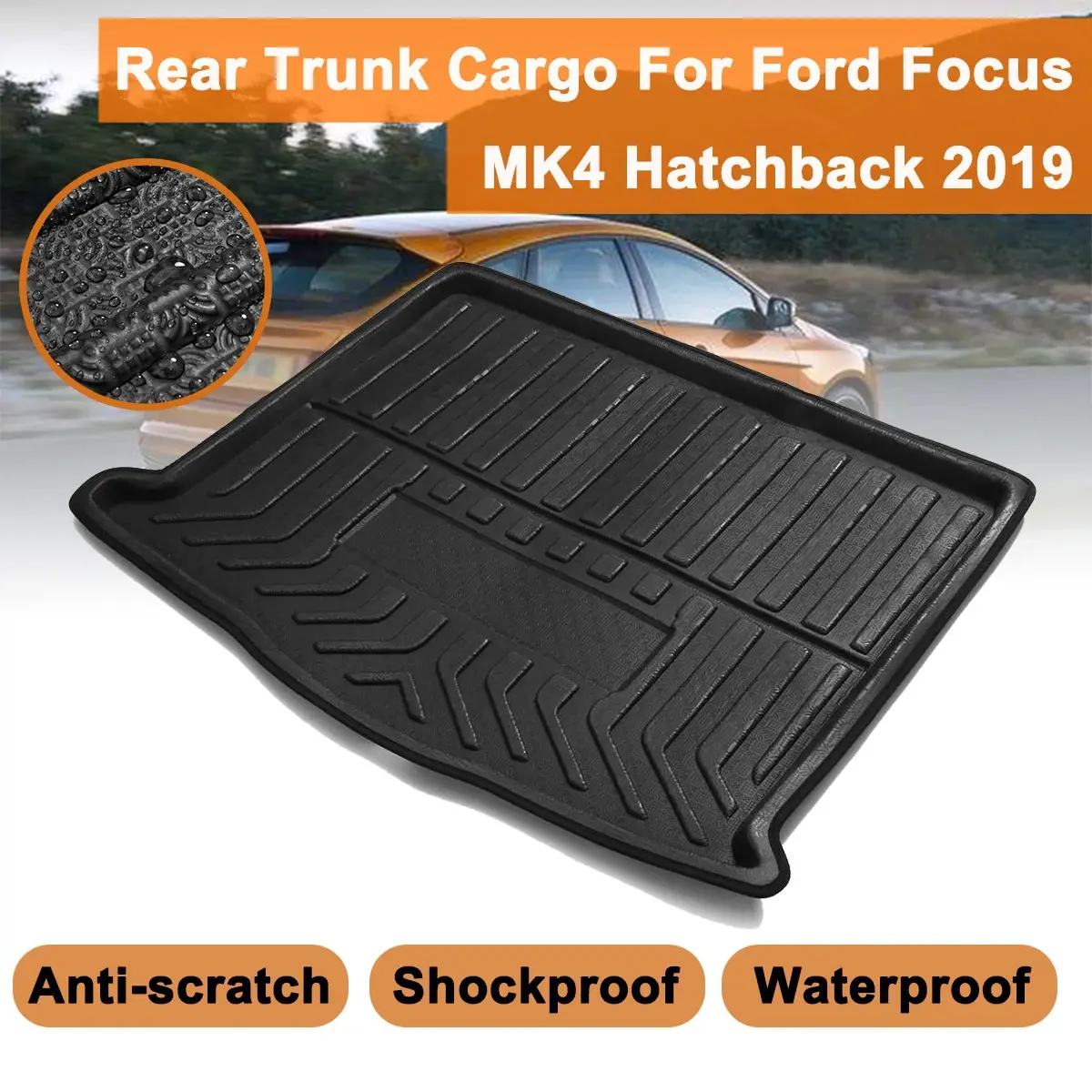 For Ford Focus MK4 Hatchback 2019+ Rear Cargo Mat Floor Sheet Carpet Rear Trunk