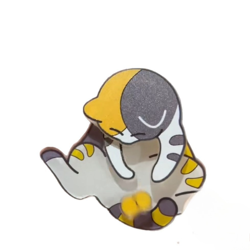 Thumbnail: Creative Pull Play Egg Cat Keychain Pendant Rotatable Acrylic Bag Charm for Wome