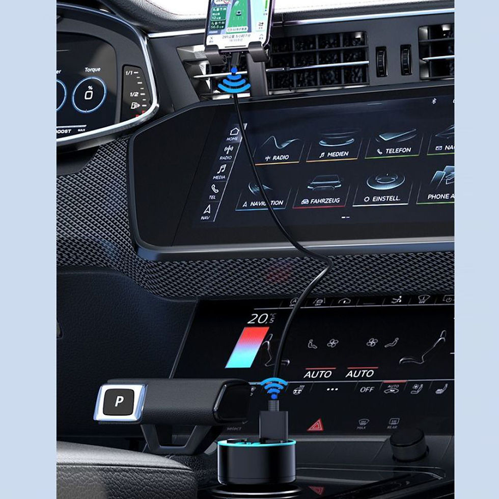 Thumbnail: KEBIDUMEI FM Transmitter Bluetooth 5.0 Receiver Dual USB PD Car Fast Charger 66W