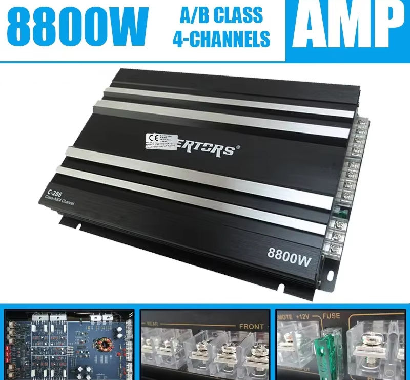 Class AB Car Audio Upgrade Power Amplifier 4 Channel 12V 8800W Power Stereo Ampl