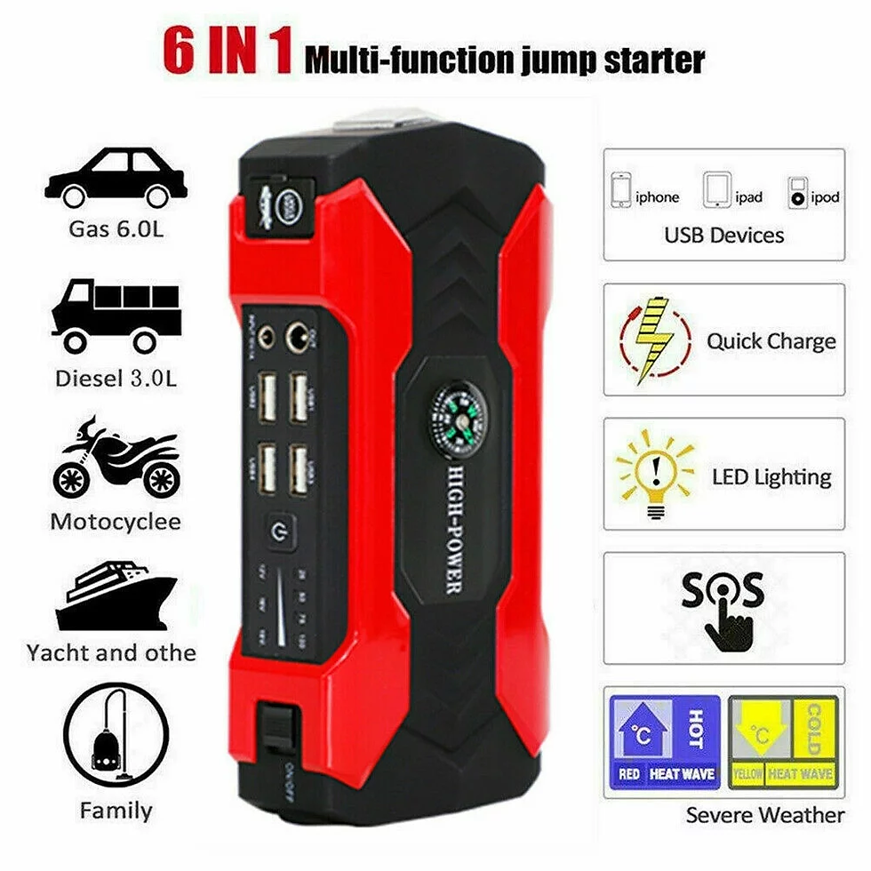 Multi-Functional Car Battery Jump Starter 99800Mah Portable Charger Power Bank f
