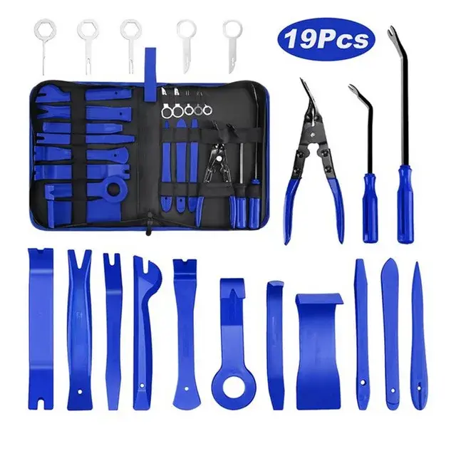Thumbnail: 19PCS Car Stereo Removal Toolkit Nylon Car Center Panel Removal Tool 11PCS Door