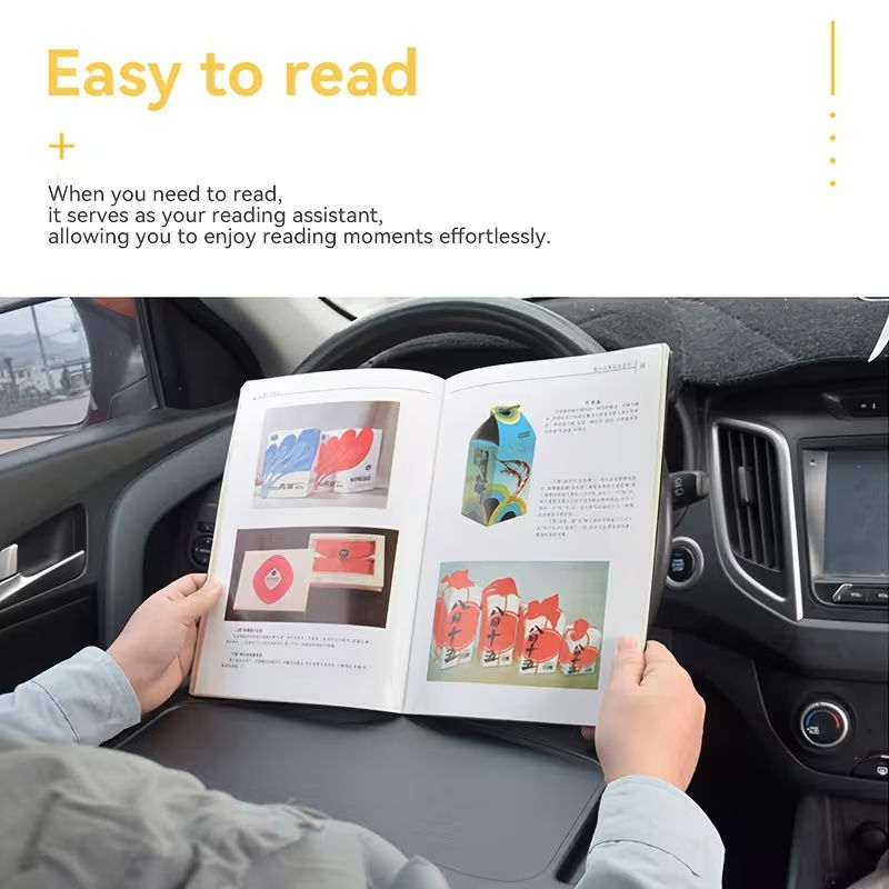 Thumbnail: 2-In-1 Car Steering Wheel Tray Table with a Storage Rack on The Surface for Seda