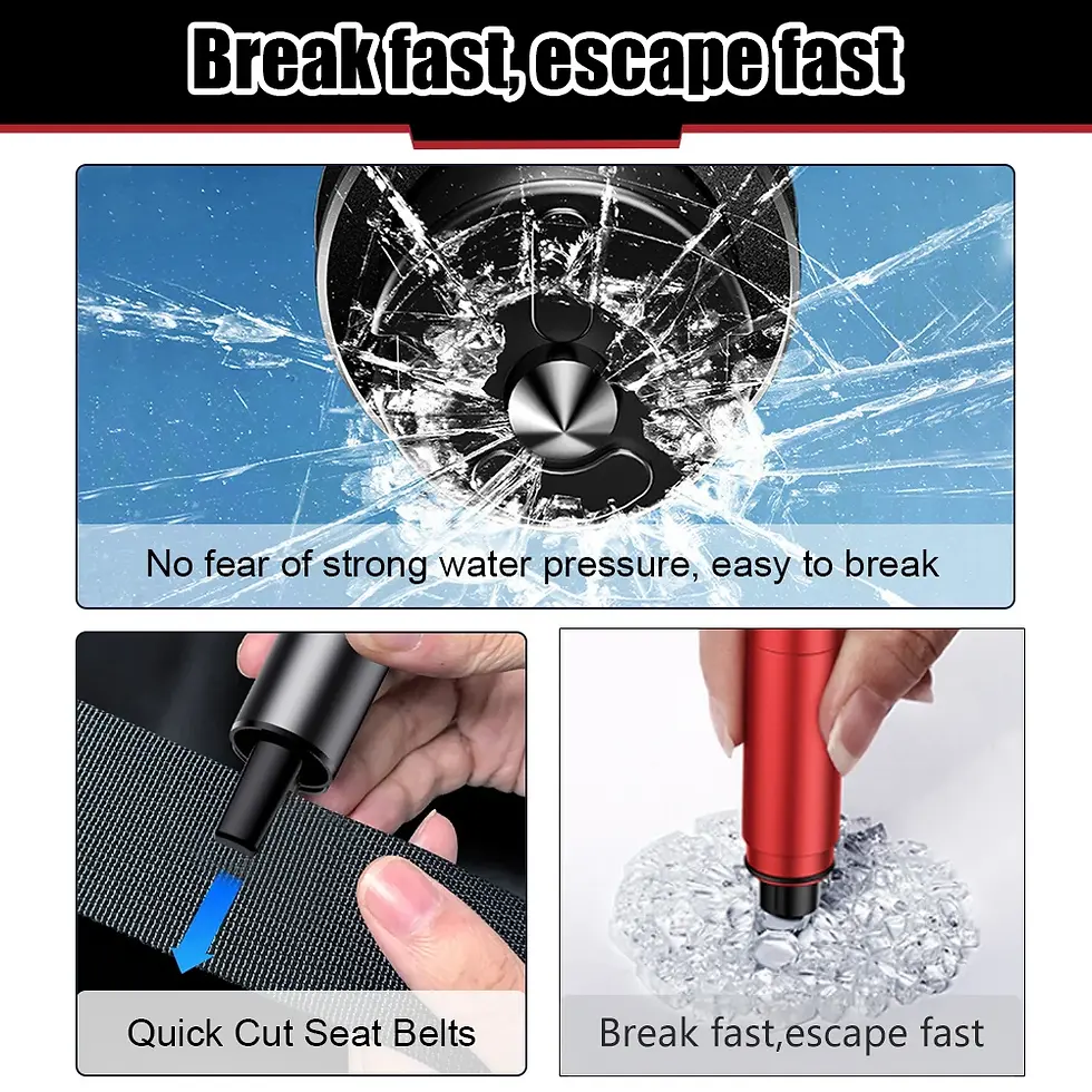 Thumbnail: 2 In 1 Car Safety Hammer Emergency Glass Breaker Cut The Seat Belt High Hardness