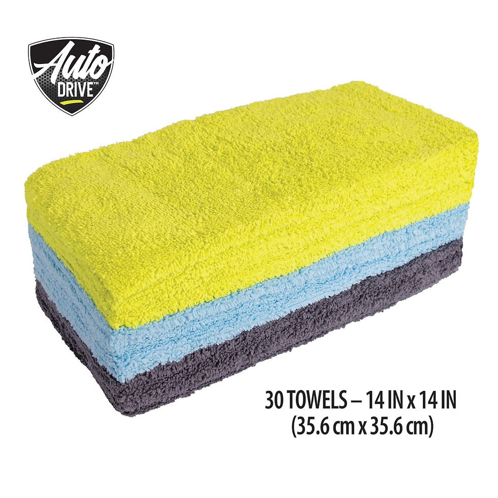 Thumbnail: Auto Drive Multipurpose Microfiber Towels 14" x 14", Multicolor, 30 Count