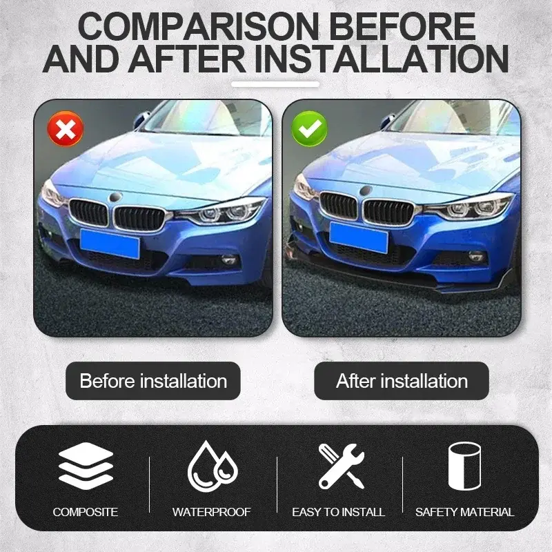 Thumbnail: 5Pcs Universal Car Front Bumper Separator Bumper Lip Body Kit Duck Lip Separator