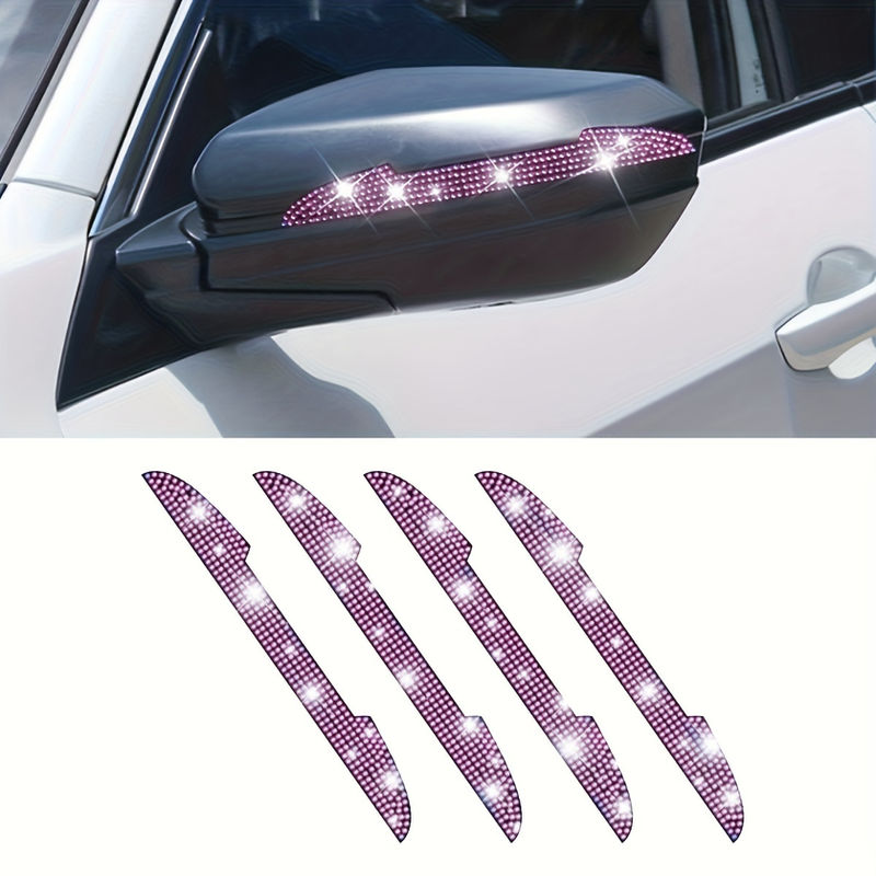 Bling Rhinestone Car Door Handle Scratch Protectors Suitable For All Cars Vehicl