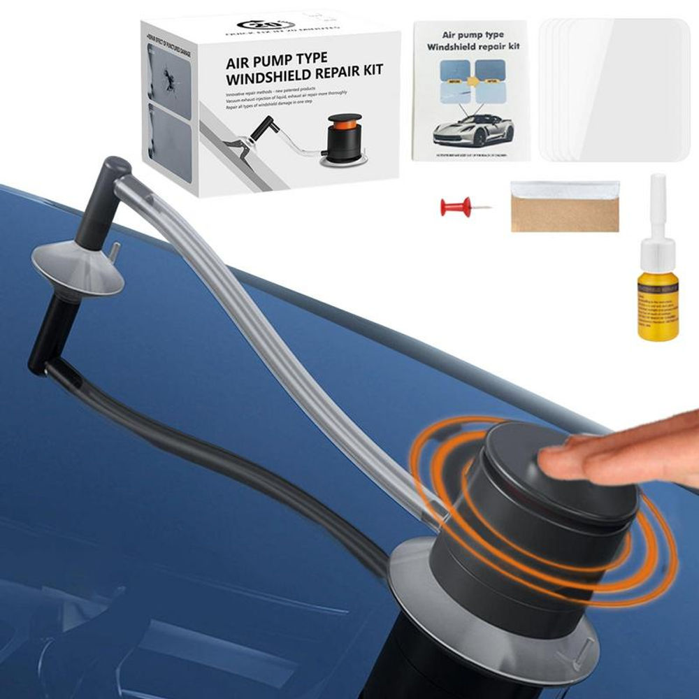 Windshield Repair Kit Automotive Glass Nano Repair Fluid Air Pump Type Crack Fix