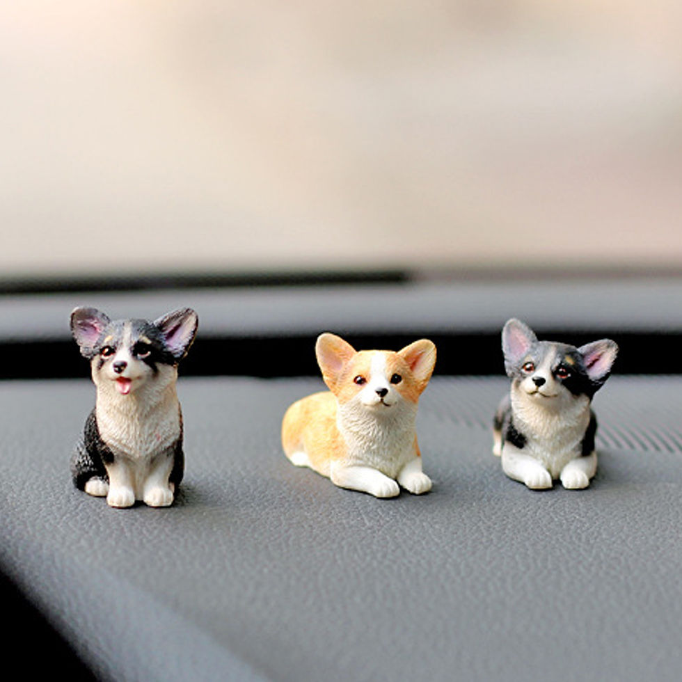 Thumbnail: Cute Mini Resin Doll Car Auto Interior Ornament Dashboard Dog Toys Accessories C