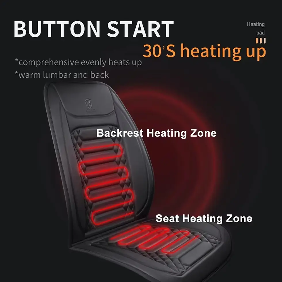 Thumbnail: 1/2pcs Winter Heated Car Seat Cover 12V Heating Warmer Car Seat Cushion Auto Uni