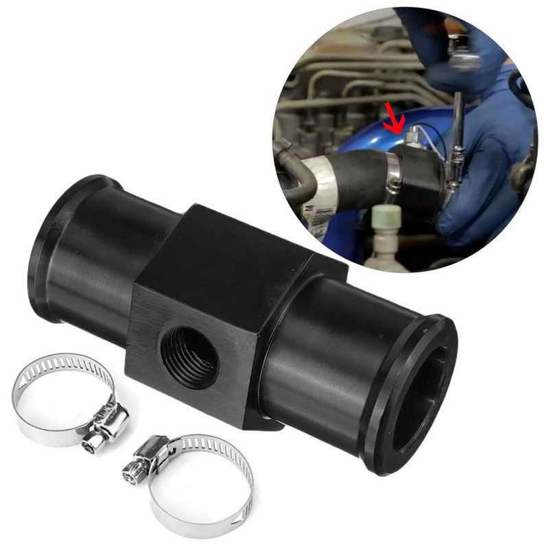Black Water Temp Gauge Radiator Temperature Water Temp Joint Pipe Sensor 18MM 20
