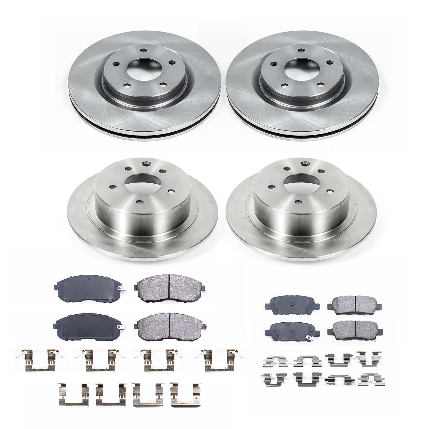 Ultimate Brakes Front and Rear Ceramic Brake Pad and Rotor Kit with Hardwar..