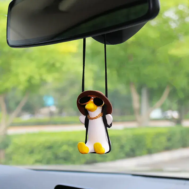 Thumbnail: Car Pendant Cute Swing Duck Car Interior Decoration Holiday Swing Duck With Glas