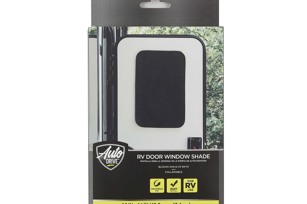 Auto Drive RV Door Window Shade, Black, Universal Fit  Model 88378