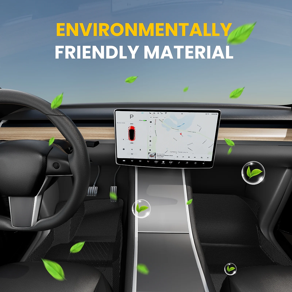 Thumbnail: AVAPOW Floor Mats for Tesla Model 3 2021-2023, TPR+XPE Anti-Slip Waterproof Car 