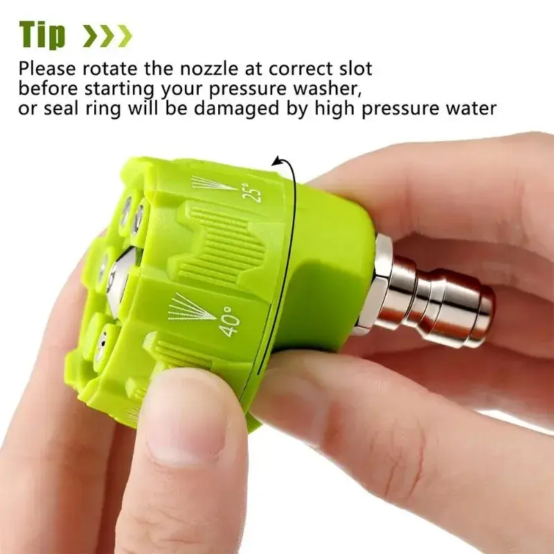 Thumbnail: Universal 4000Psi High Pressure Washer Spray Nozzle 0 15 25 40 65 Degree Rotatio