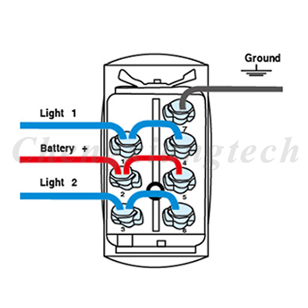Thumbnail: 12V 20A Blue Led Car Boat Laser Rocker Switch ON OFF, (ON) OFF, ON OFF ON, (ON)