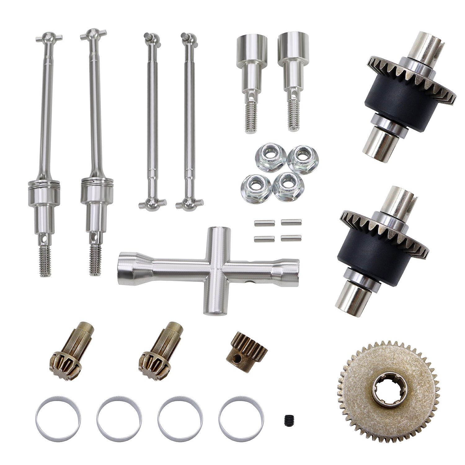 Metal Differential and Gear Set CVD Shaft For SCY 16101 16102 16103 16201 Pro 1/