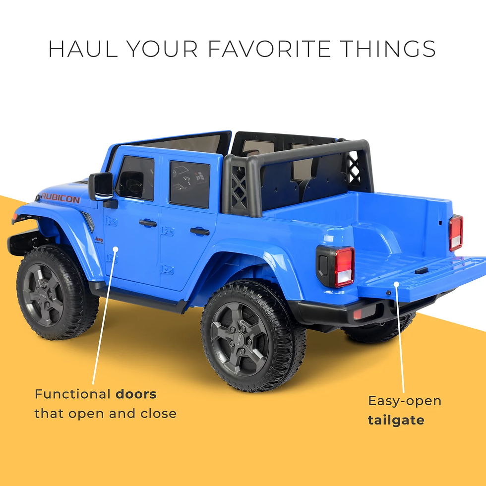 Thumbnail: 12V  Gladiator Rubicon Battery Powered Ride-On by Hyper Toys, 2-Seater, Blue, fo