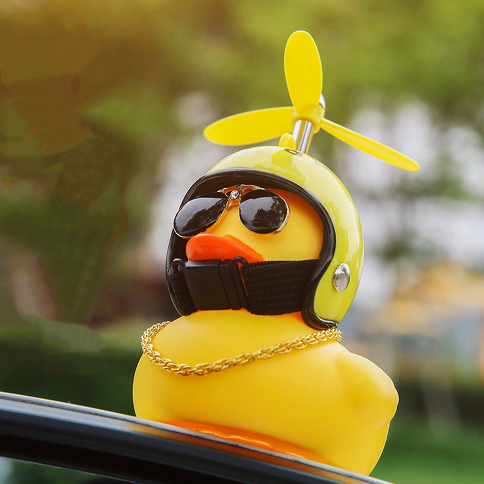 Thumbnail: Car Broken Wind Helmet Small Black Yellow Duck Car Decoration Accessories Wind-b