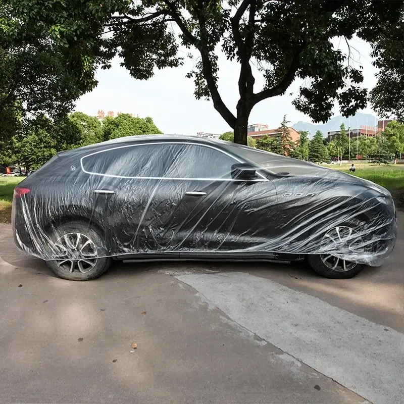 Thumbnail: Disposable Transparent Car Clothing Cover Dustproof Rainproof Transparent Paint