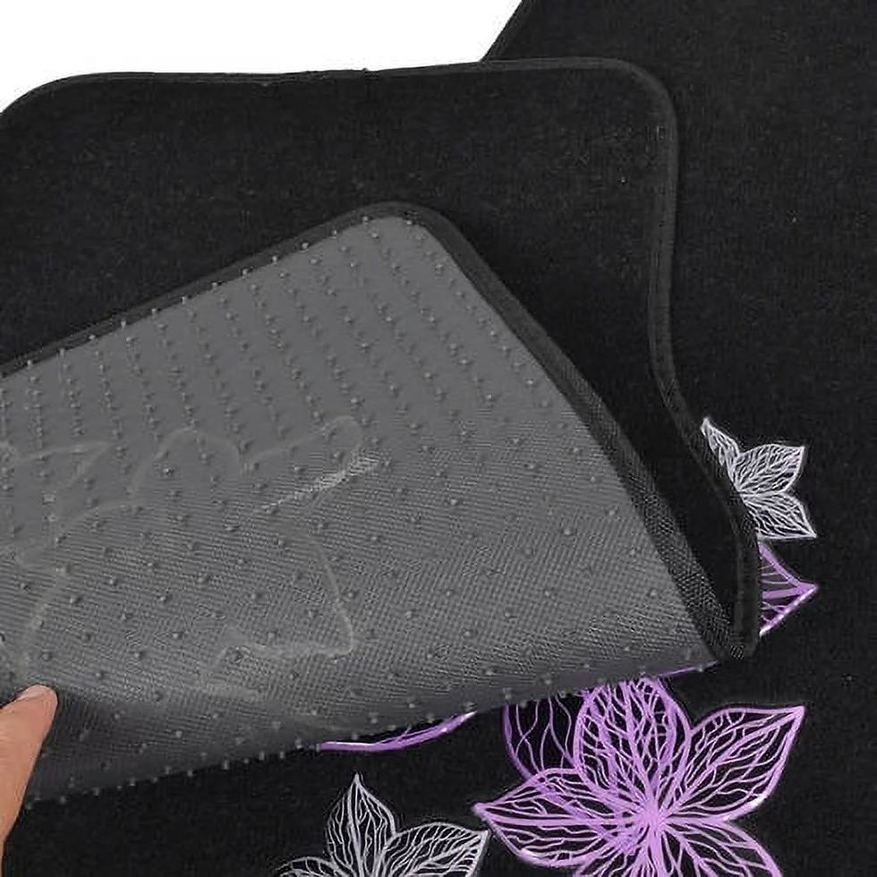 Thumbnail: MT-538 Purple Pink Flowers Design Carpet Floor Mats for Car SUV, 4 Piece Set