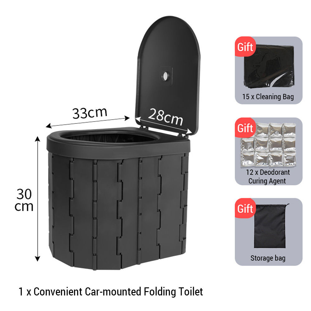 Outdoor Toilet for Camping Convenient Car-mounted Folding Toilet for Travel Adul