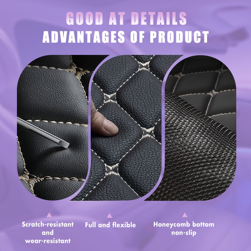 Thumbnail: Car Floor Liners Rear Cargo Mat For Hyundai Santa Fe 2013-2024 Anti-Slip Easy-Cl