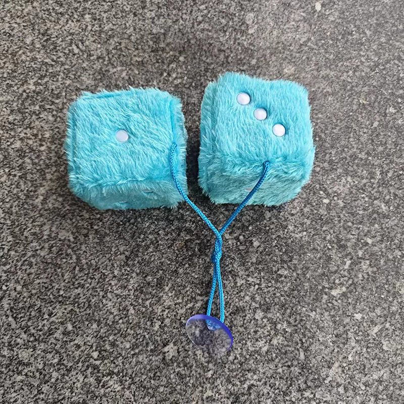Thumbnail: Fuzzy Plush Dice With Dots Retro Square Plush Hanging Pendant Fuzzy Dices For Ca