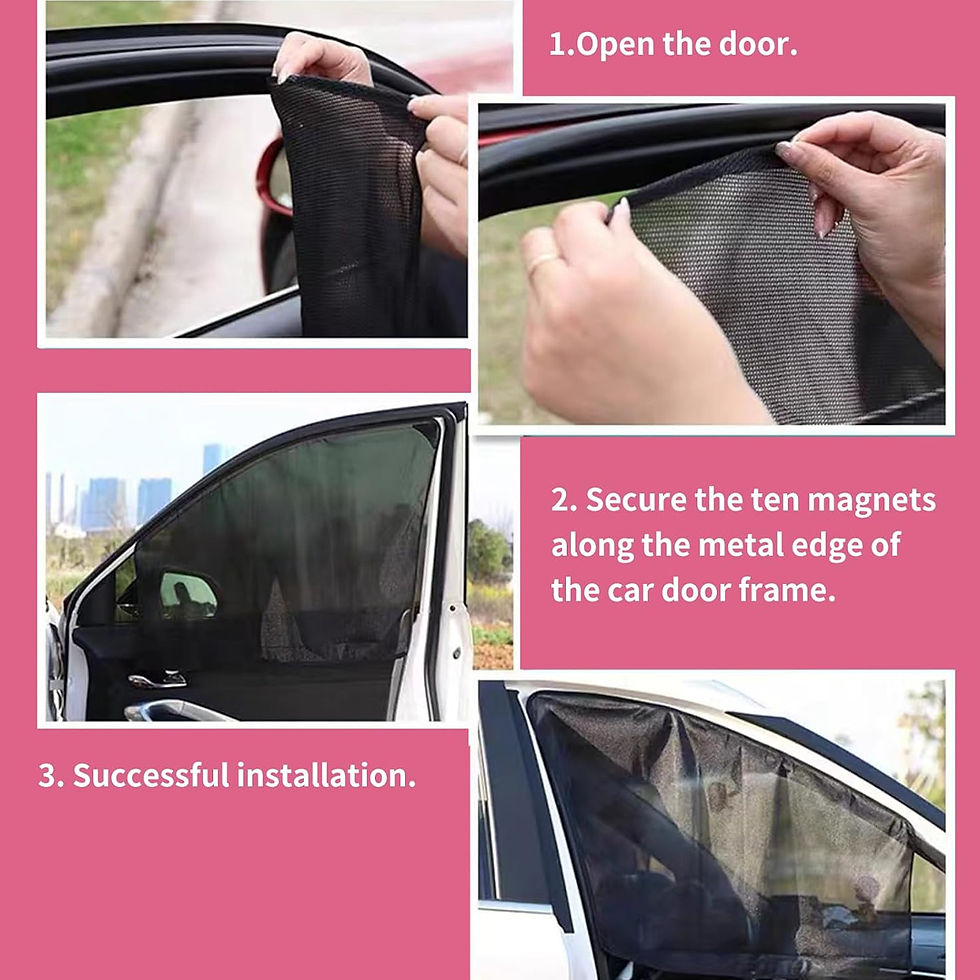 Thumbnail: Car Mesh Sunshade Mosquito Proof Car Door Sunshade Net Magnetic Side Window Mesh