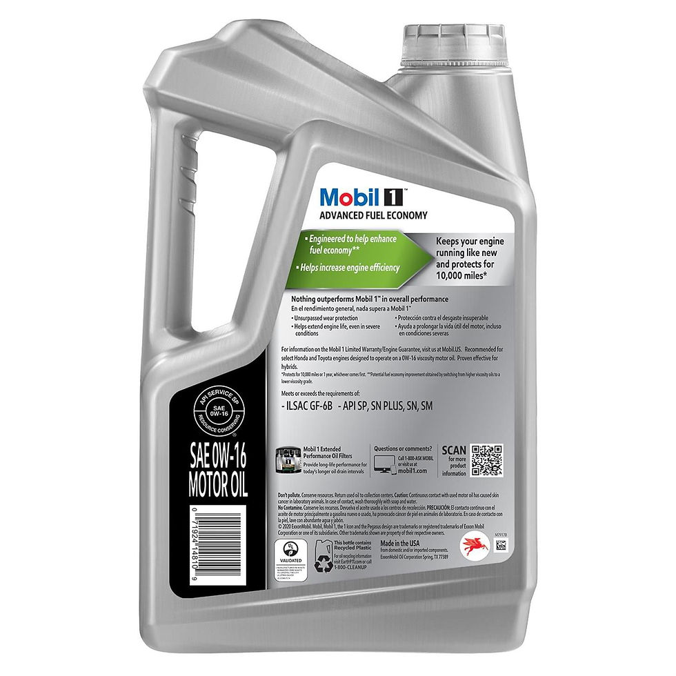 Thumbnail: Mobil 1 124322 Advanced Fuel Economy Oil, 0W-16, 5 Qt, Case Of 3