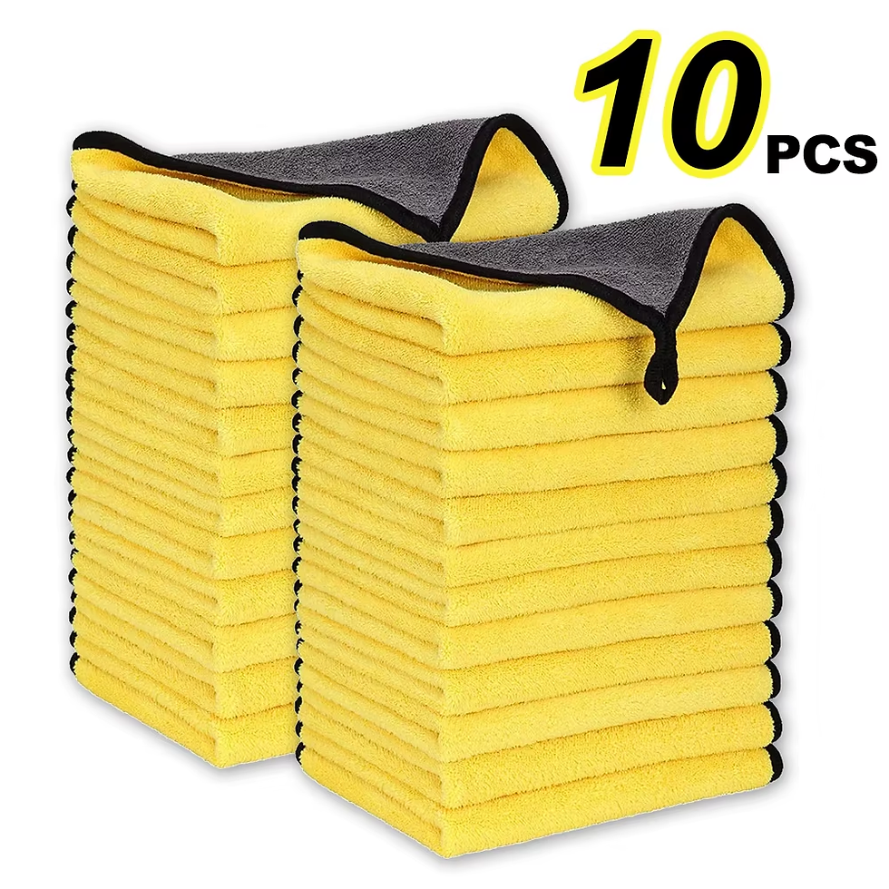Thumbnail: 5/10Pcs Microfiber Car Wash Towels Double Layer Drying & Cleaning Cloths (E)