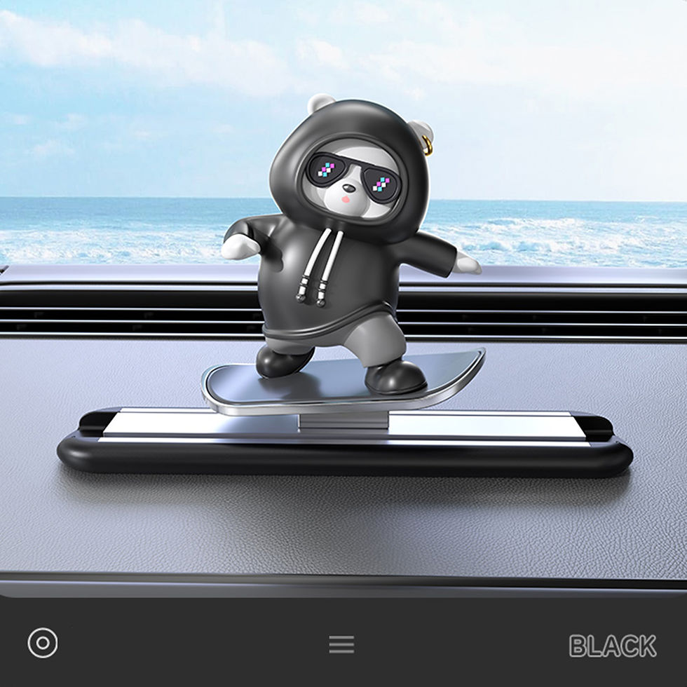 Thumbnail: New Upgraded Skateboard Bear Car Ornaments Silent Sliding With Driving Cute Doll