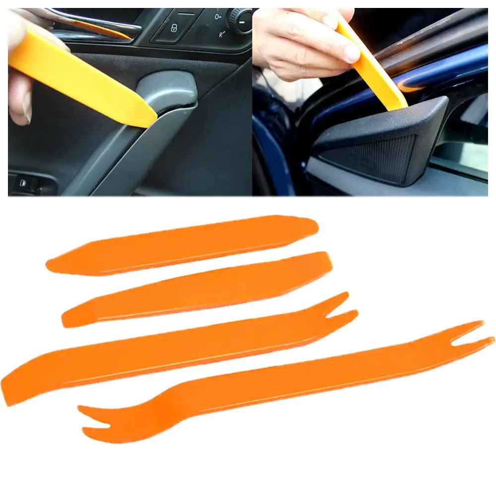 4Pcs Car Removal Tool Car Radio Door Clip Panel Trim Dash Auto Radio Removal Pry