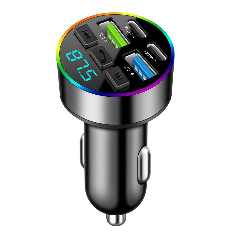 Thumbnail: KEBIDUMEI 66W Fast Charge Bluetooth 5.0 FM Transmitter 4 Ports (Dual USB+Type-C)