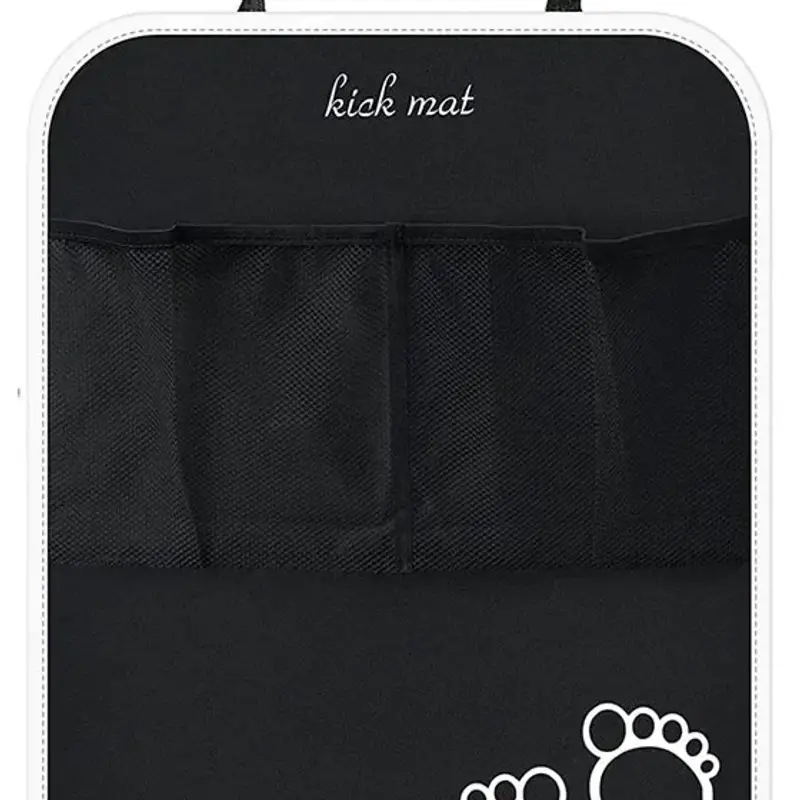 Thumbnail: Car Kick Mat, Baby Kids Anti-Kick Mat Pad, Car Seat Protector, Black Back Seat C