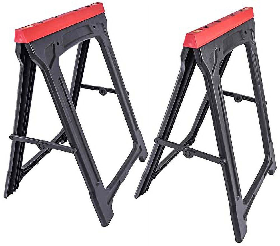 Thumbnail: JEGS 80167 Folding Sawhorses Sturdy Weather-Resistant Polypropylene 350 lb...