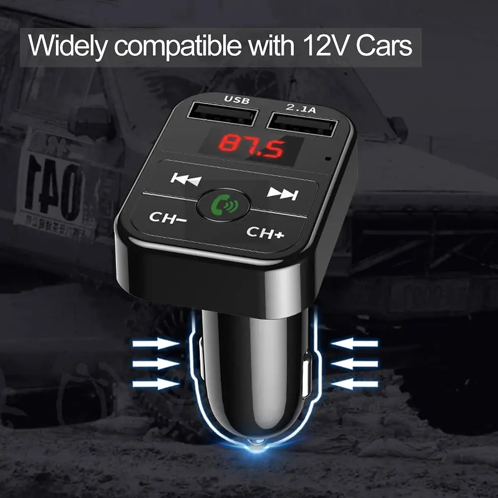 Thumbnail: JINSERTA Car Bluetooth 5.0 Mp3 Player FM Transmitter Handsfree Audio