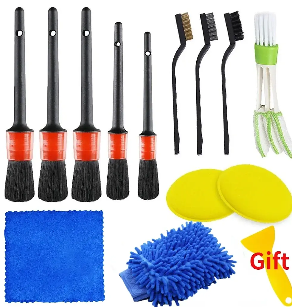Thumbnail: PWS New Car Detailing Brushes Kit Brushes for Automotive Cleaning Auto Air Clean