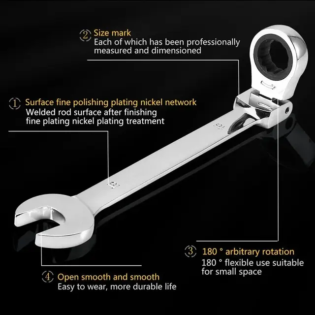 Thumbnail: NEW Flex-Head Ratcheting Combination Wrench Set SAE 1/4''-13/16'' Premium 72-Tee