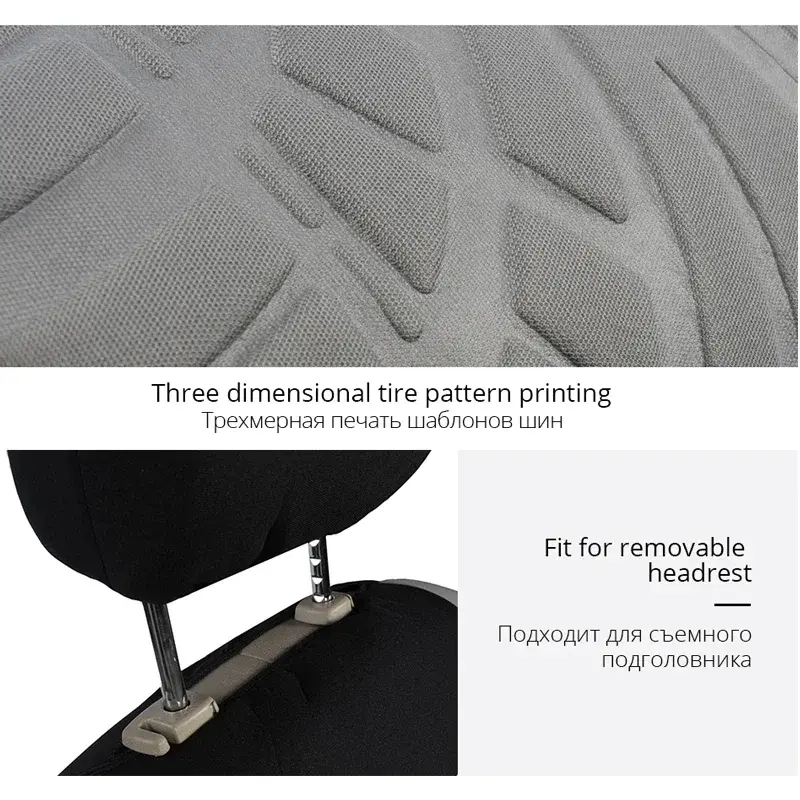 Thumbnail: 2pcs Universal Car Seat Cover Polyester Fabric Protect Seat Covers Fashionable D