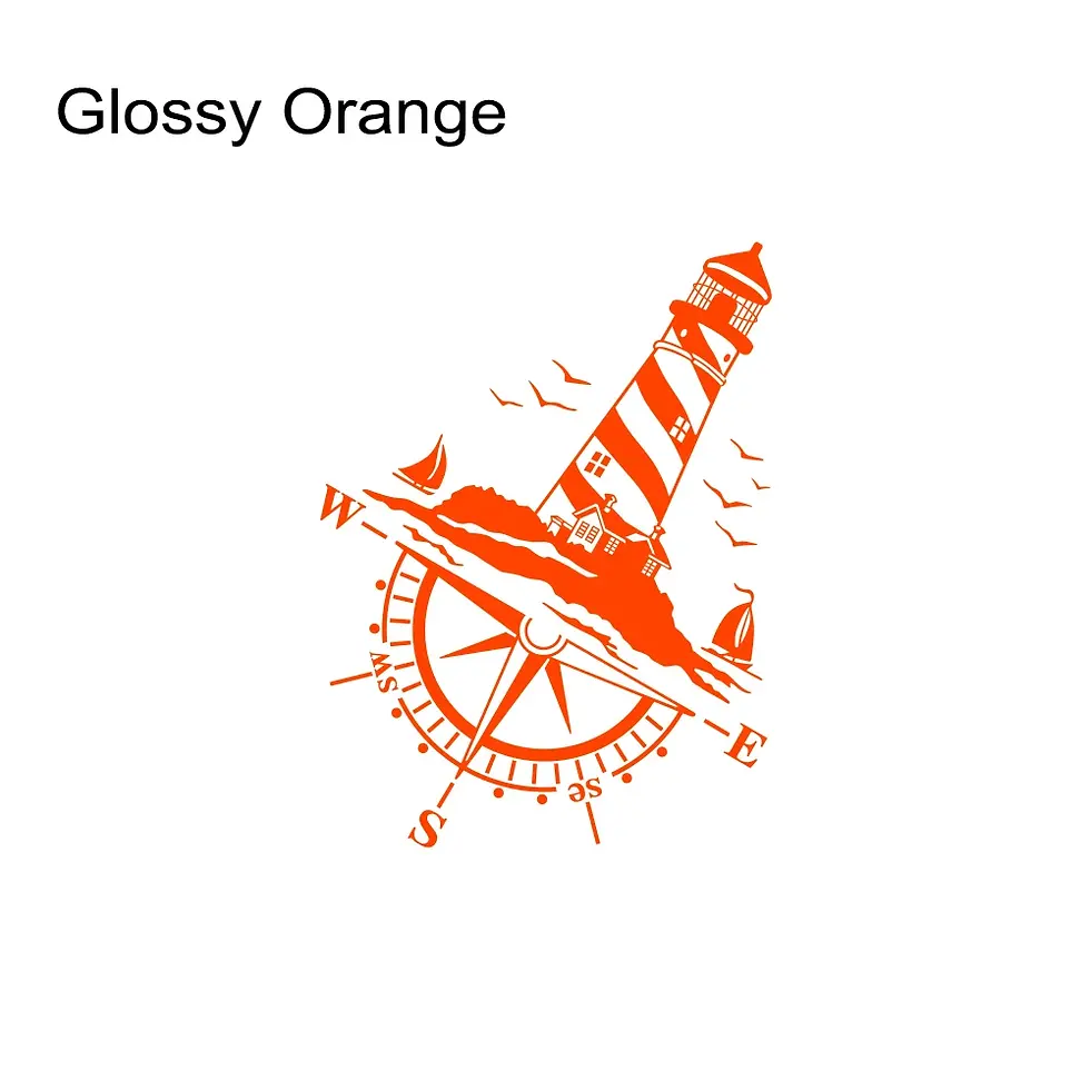 Thumbnail: Van Camping Rv Caravan Lighthouse Comb of the Winds Compass Car Decor Sticker Mo