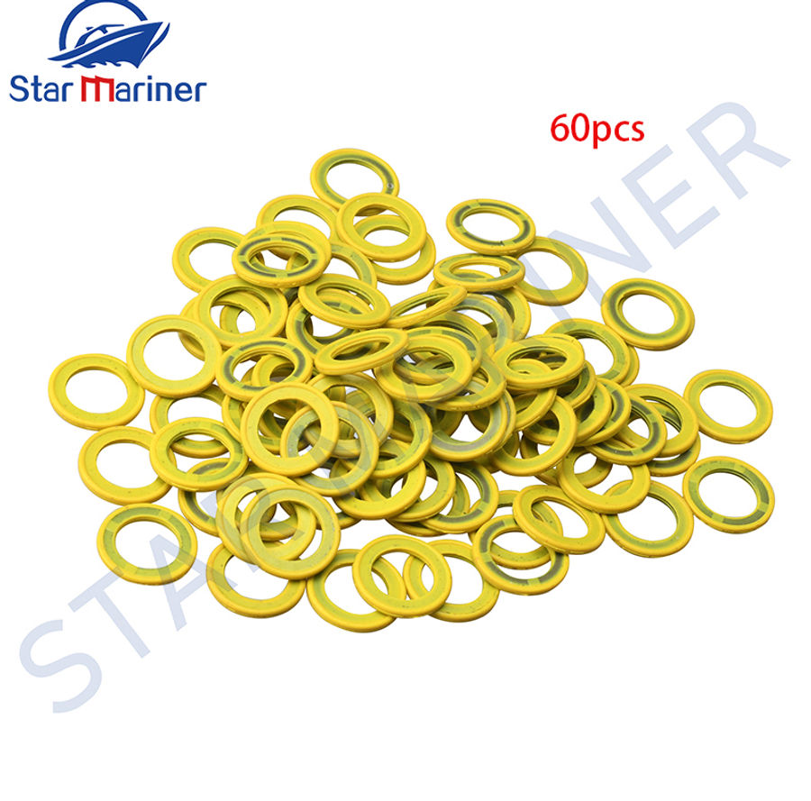 60 Pieces Gear Case Lube Oil Drain Plug Washer Gasket 26-830749 For Mercury Mari