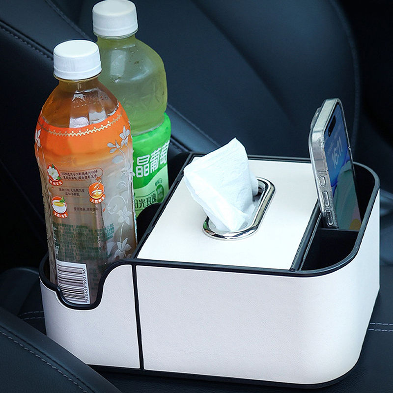 Thumbnail: Car Armrest Storage Organizer – Tissue & Dual Cup Holders